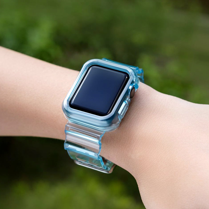 Silicone Band Strap Bracelet Case Strap Light Set for Apple Watch 42mm - Blue - Image 3