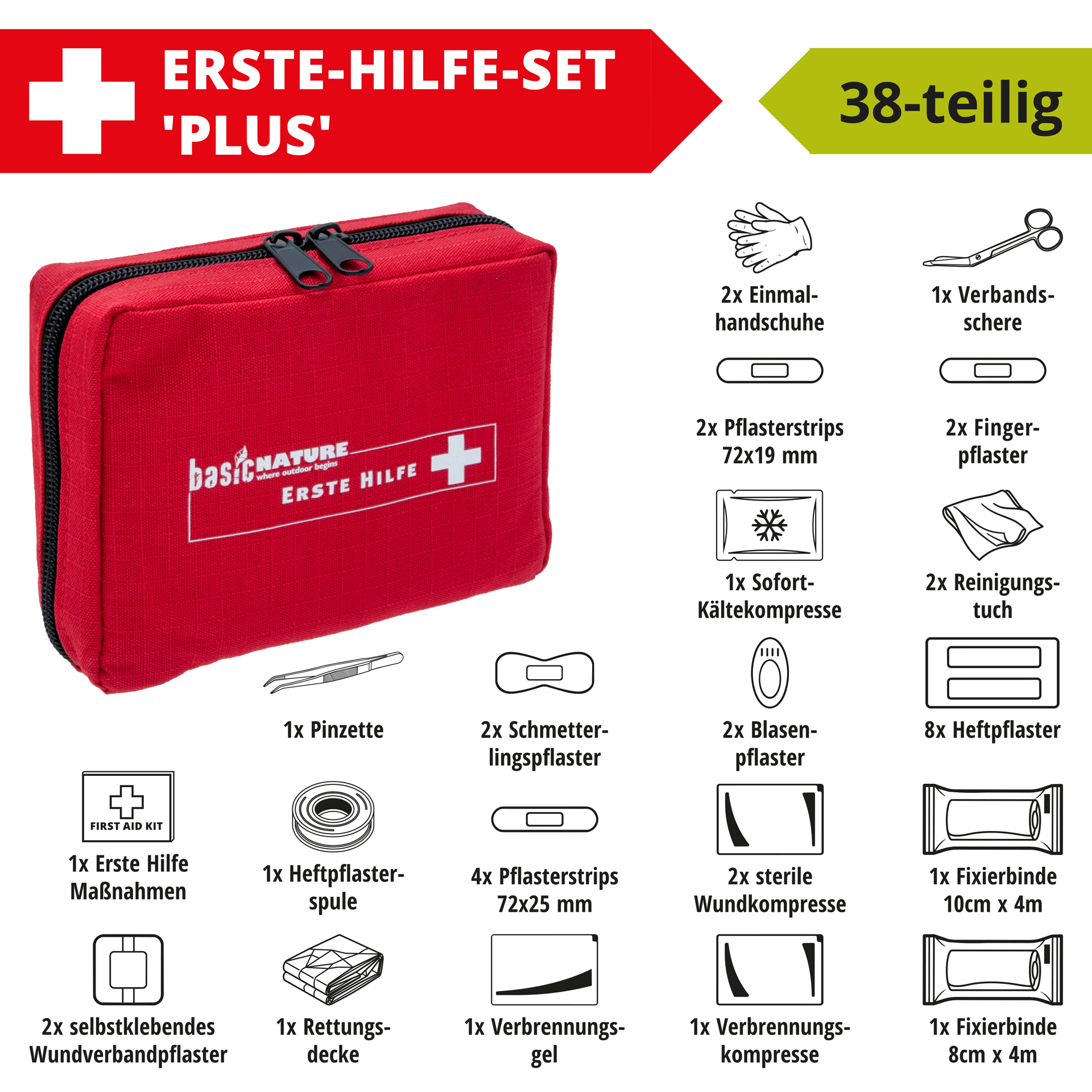 BasicNature First aid kit 'Plus'