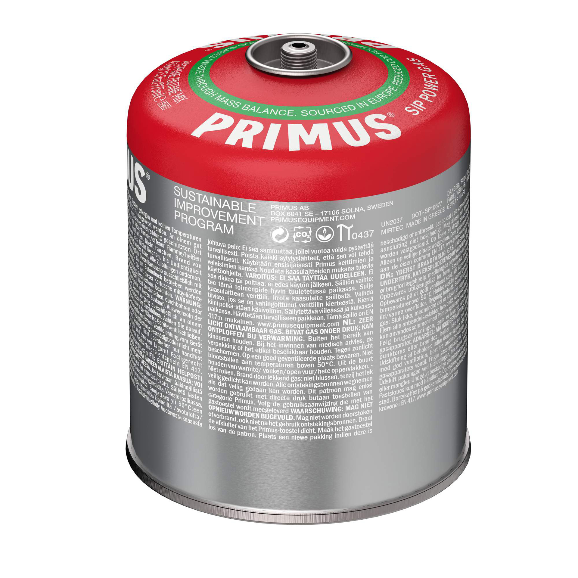 Primus 'SIP Power Gas' self-sealing cartridge