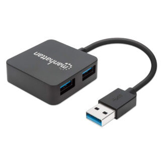 Manhattan USB-A 4-Port Hub, 4x USB-A Ports, 5 Gbps (USB 3.2 Gen1 aka USB 3.0), USB powered (no external power supply required). Fast charging: 1 port