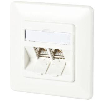 Metz Connect 130B12D21002-E networkdose concealed installation Use with central plate and frame CAT 6a 2 port pure white