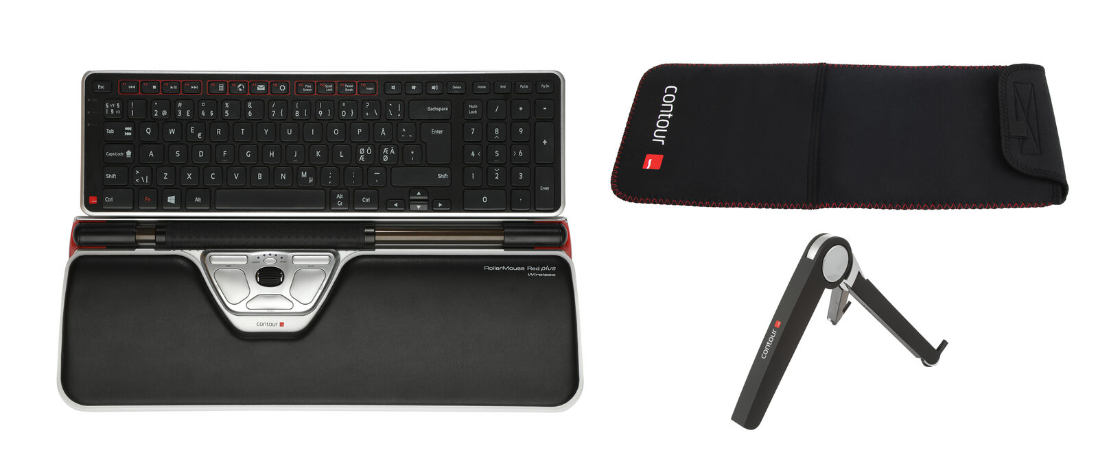 Contour Design RollerMouse Red Plus WL Travel Kit