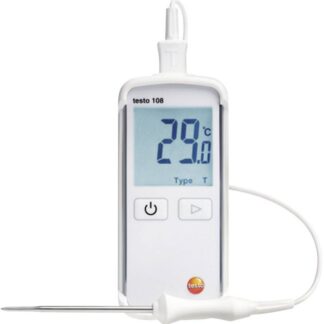 Testo 108 Handheld Digital Thermometer for Food Industry Use, Type K Thermocouple Probe, 1 Input(s), +300°C Max, В±0.5
