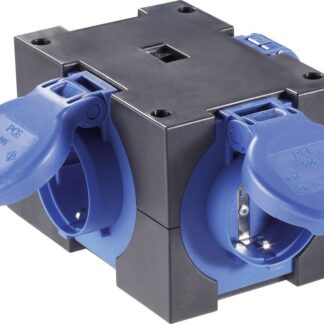 PCE 9430406 3fach Steckdosen-Verteiler black, blue