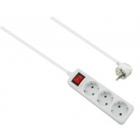 helos power strip CLASSIC, 3-fach, white, 3,0m, with Schalter