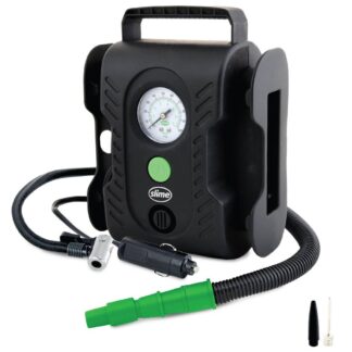 Slime 40066 compressor multi-purpose Tyre compressor 7 bar 12V adaptor to operation by cable, analog pressure gauge, with working lamp