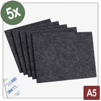 Quadrios 26SA141 felt glider self-adhesive, round black (L x W x H) 148 x 210 x 4mm 5 pc(s)